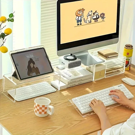 Clear Acrylic Keyboard Stand Adjustable for Home/Office